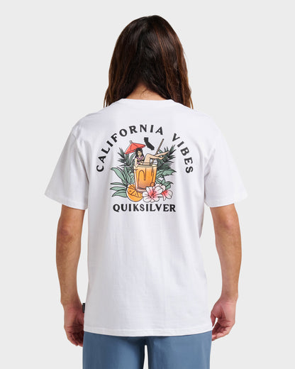 Quick Silver Ca California Vibes Classic T-shirt - White