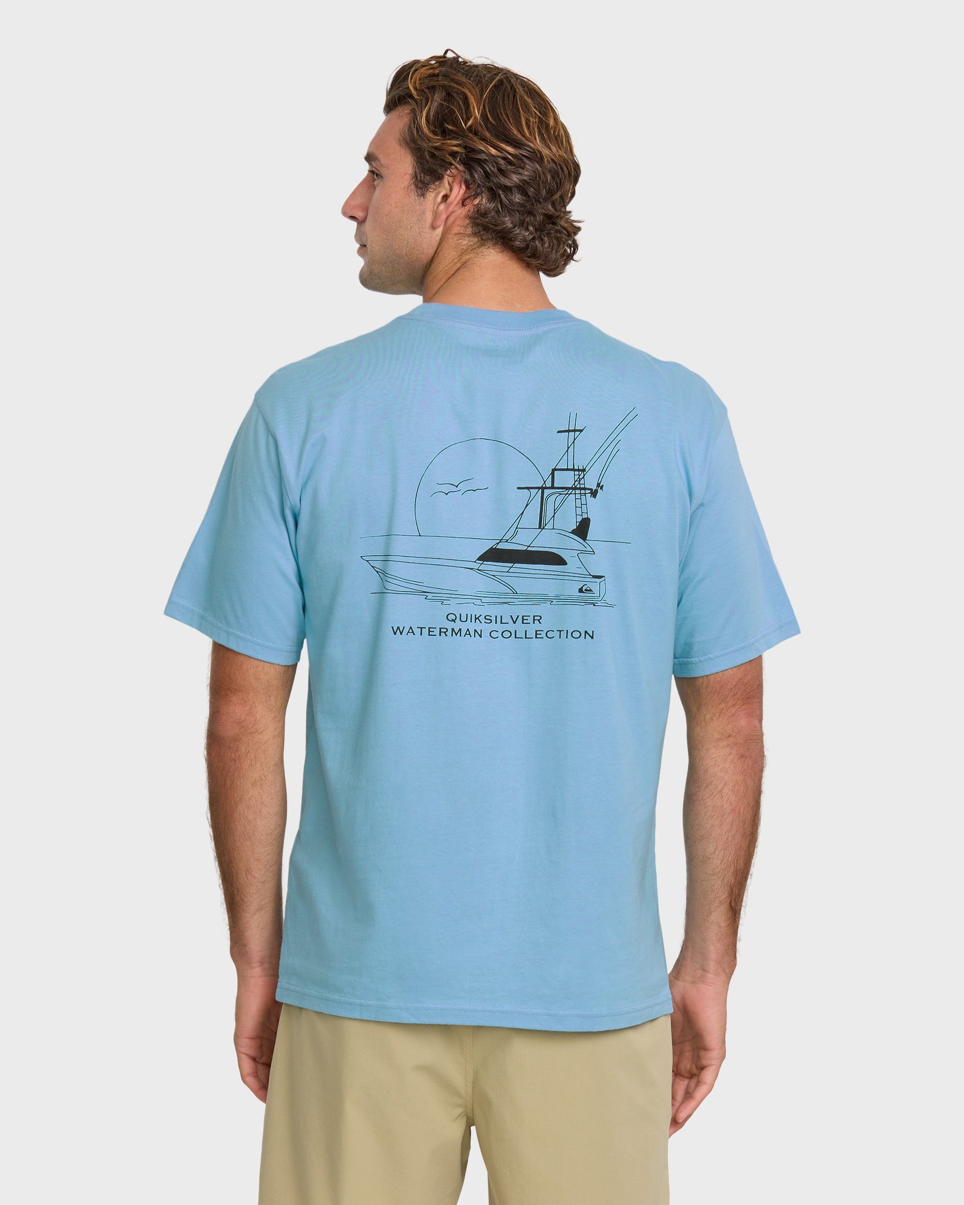 Quick Silver Waterman Fishing Trip Classic T-shirt - Cali Blue