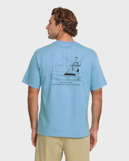 Quick Silver Waterman Fishing Trip Classic T-shirt - Cali Blue
