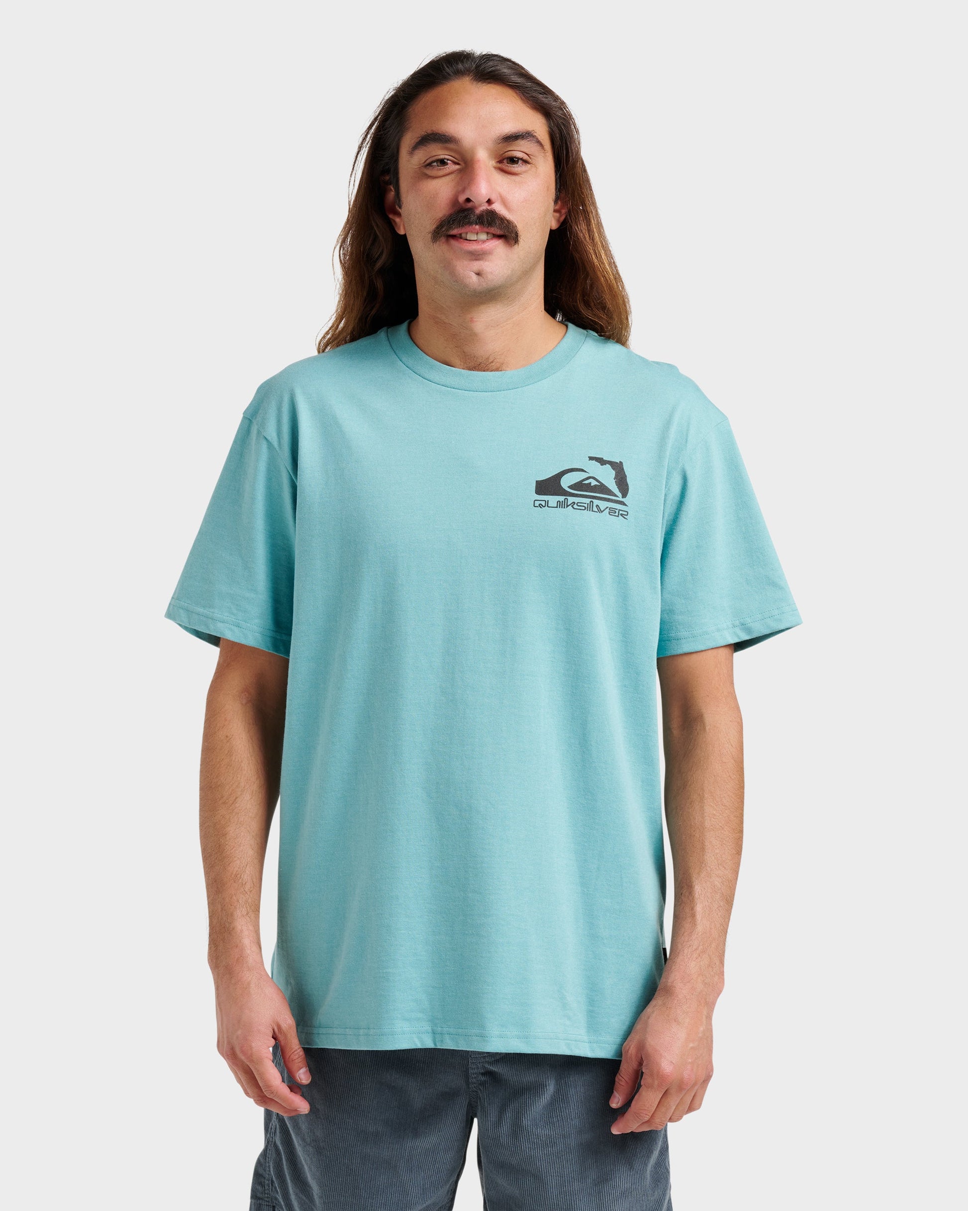 Quick Silver Fl Florida Lookout Point Classic T-shirt - Dusty Turquoise Heather