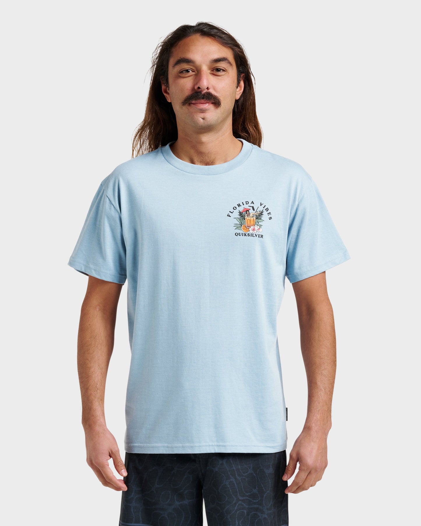 Quick Silver Fl Florida Vibes Classic T-shirt - Ashley Blue Heather
