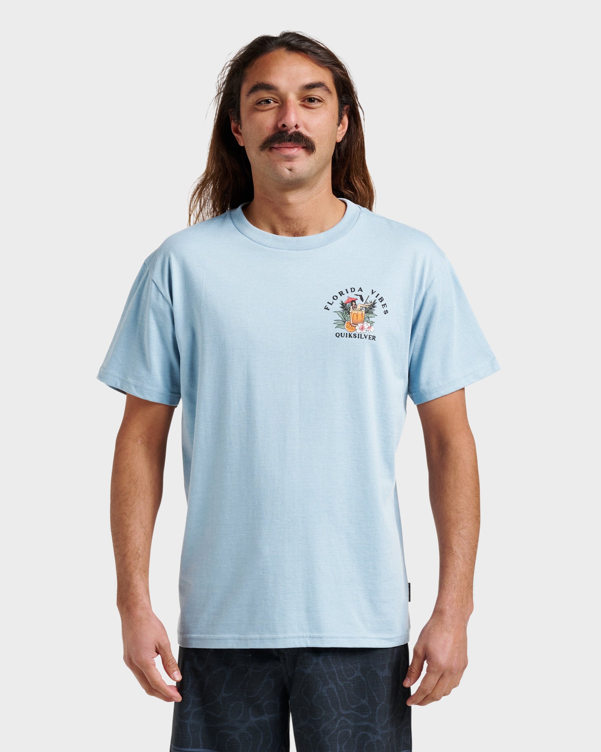 Quick Silver Fl Florida Vibes Classic T-shirt - Ashley Blue Heather