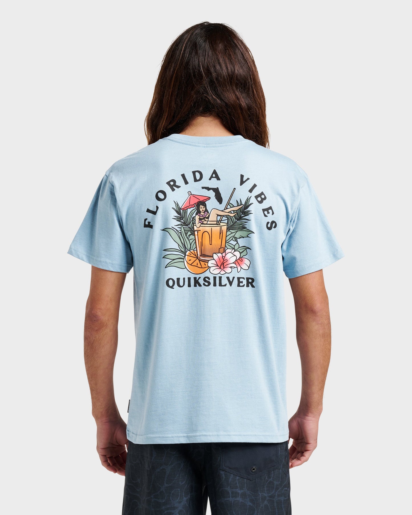 Quick Silver Fl Florida Vibes Classic T-shirt - Ashley Blue Heather