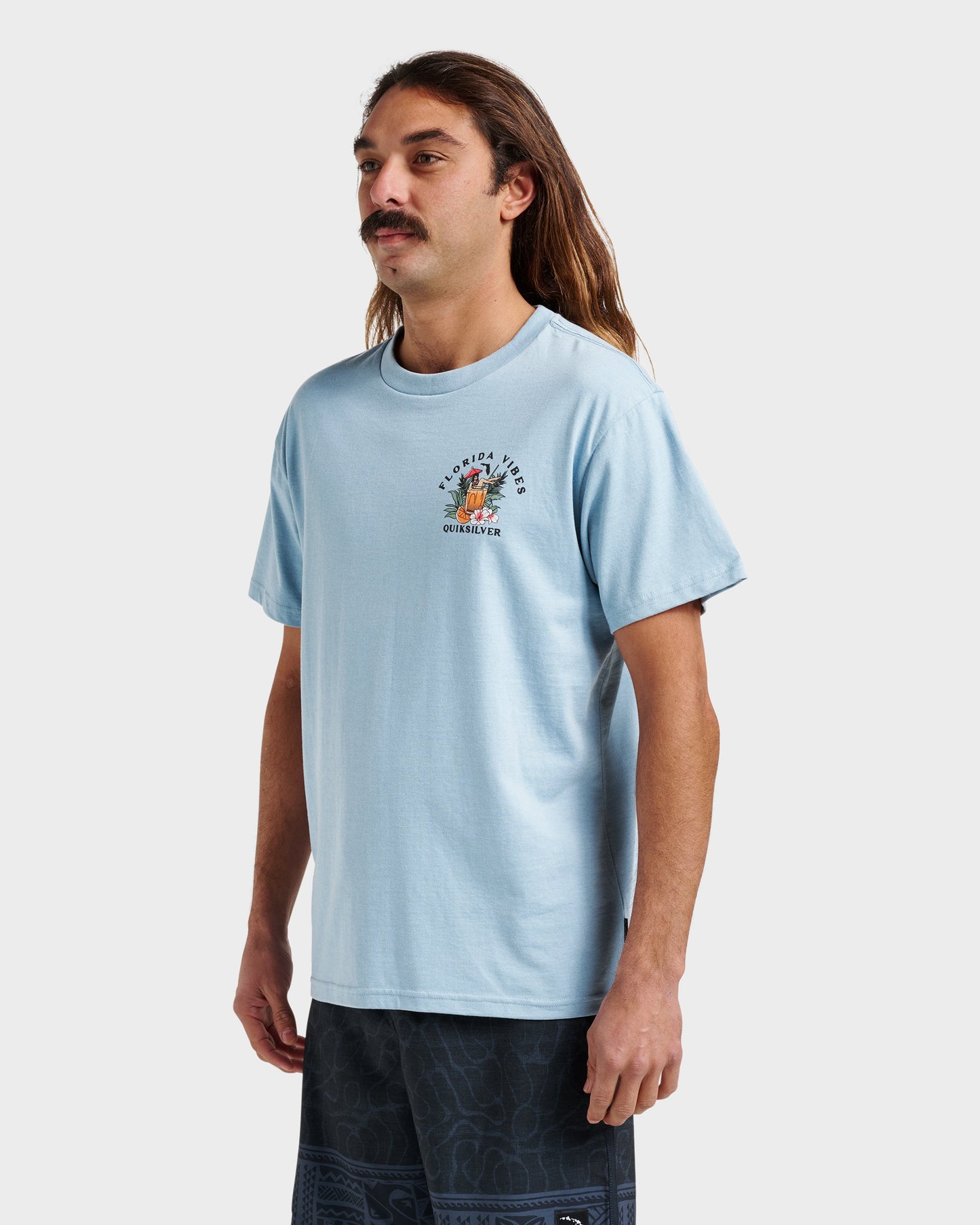 Quick Silver Fl Florida Vibes Classic T-shirt - Ashley Blue Heather