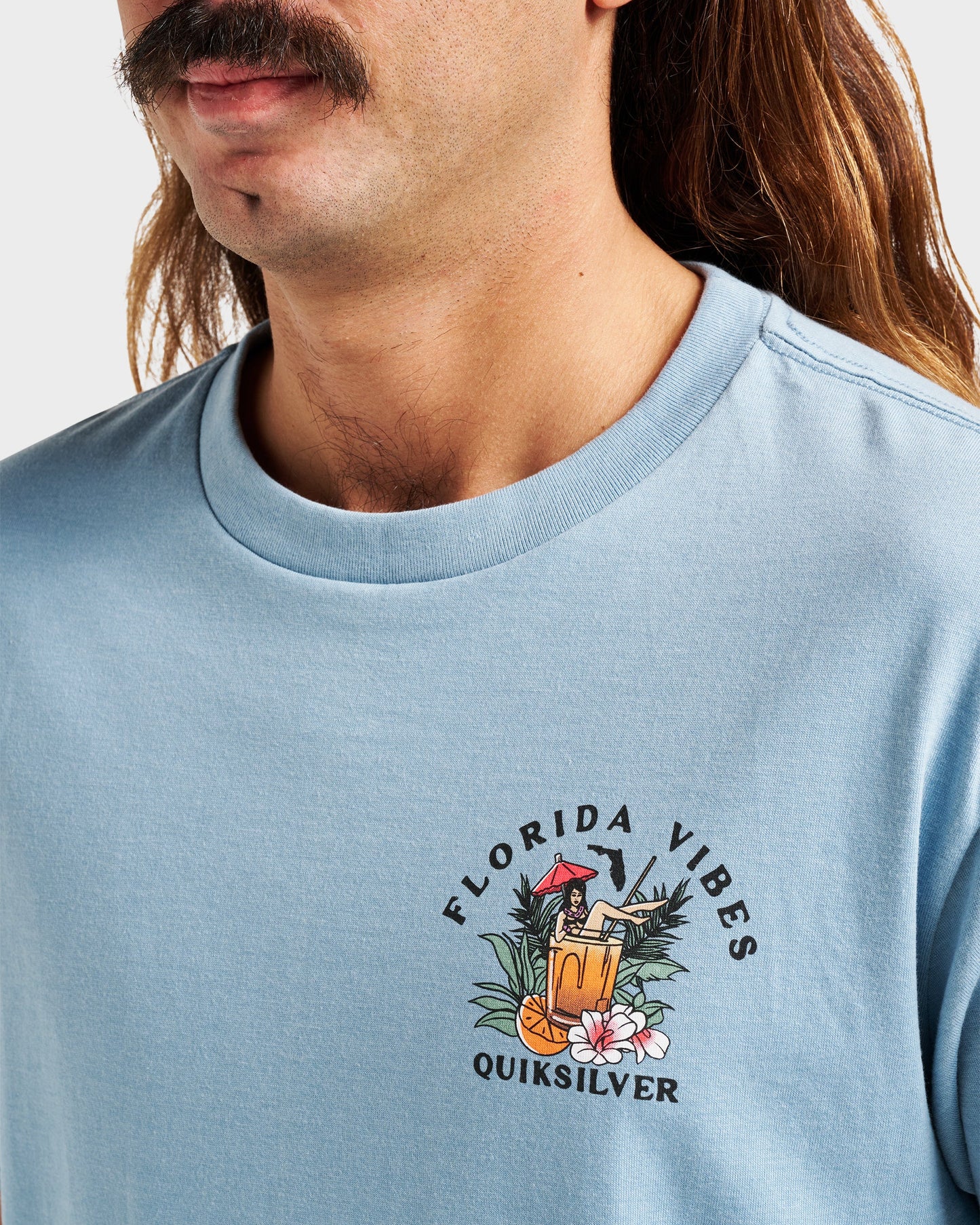 Quick Silver Fl Florida Vibes Classic T-shirt - Ashley Blue Heather