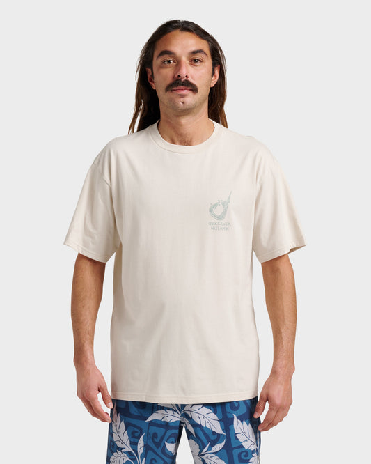 Quick Silver Waterman Hooked On Classic T-shirt - Moonbeam