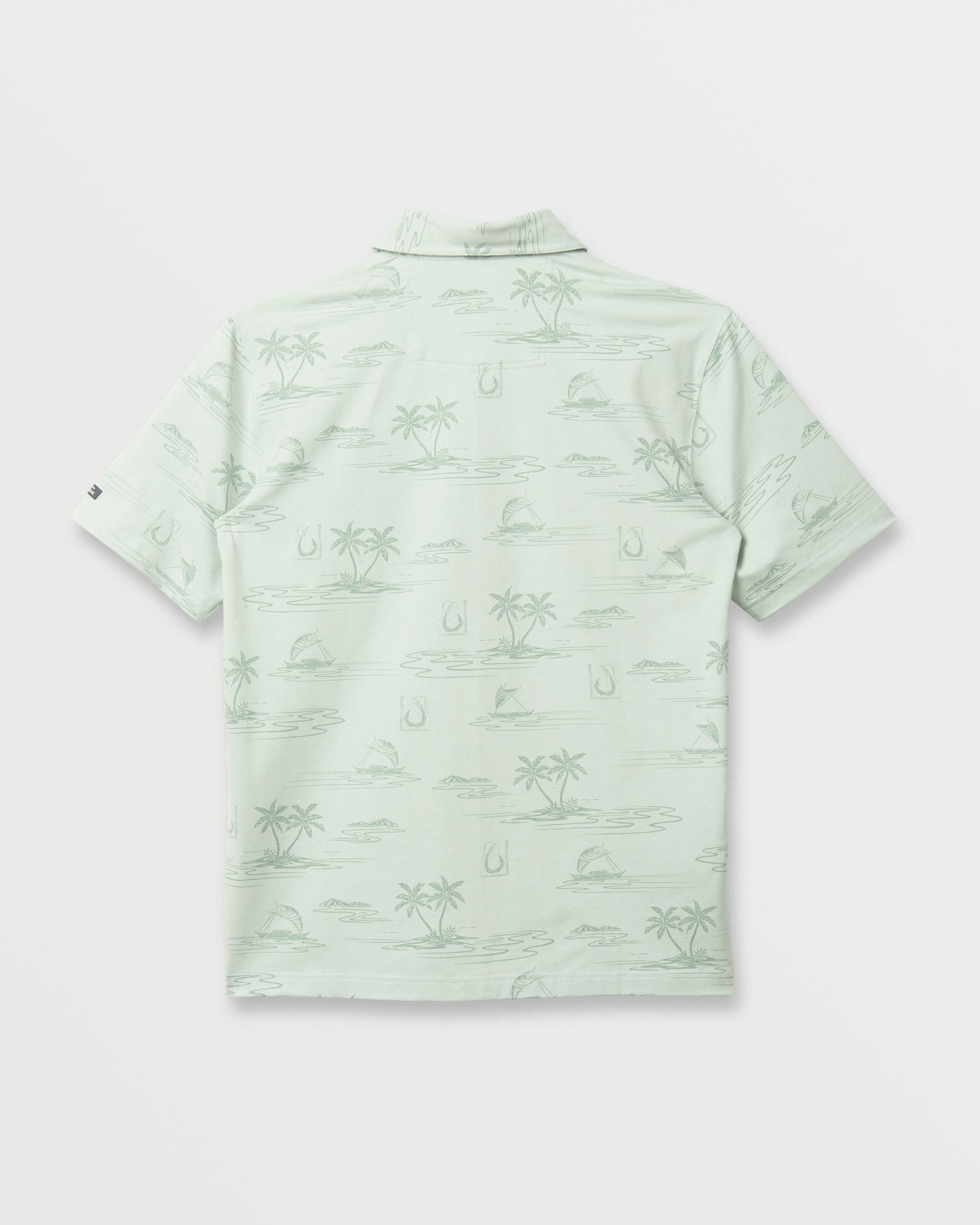 Quick Silver Waterman Island Daze Polo T-Shirt - Smoke Heahter