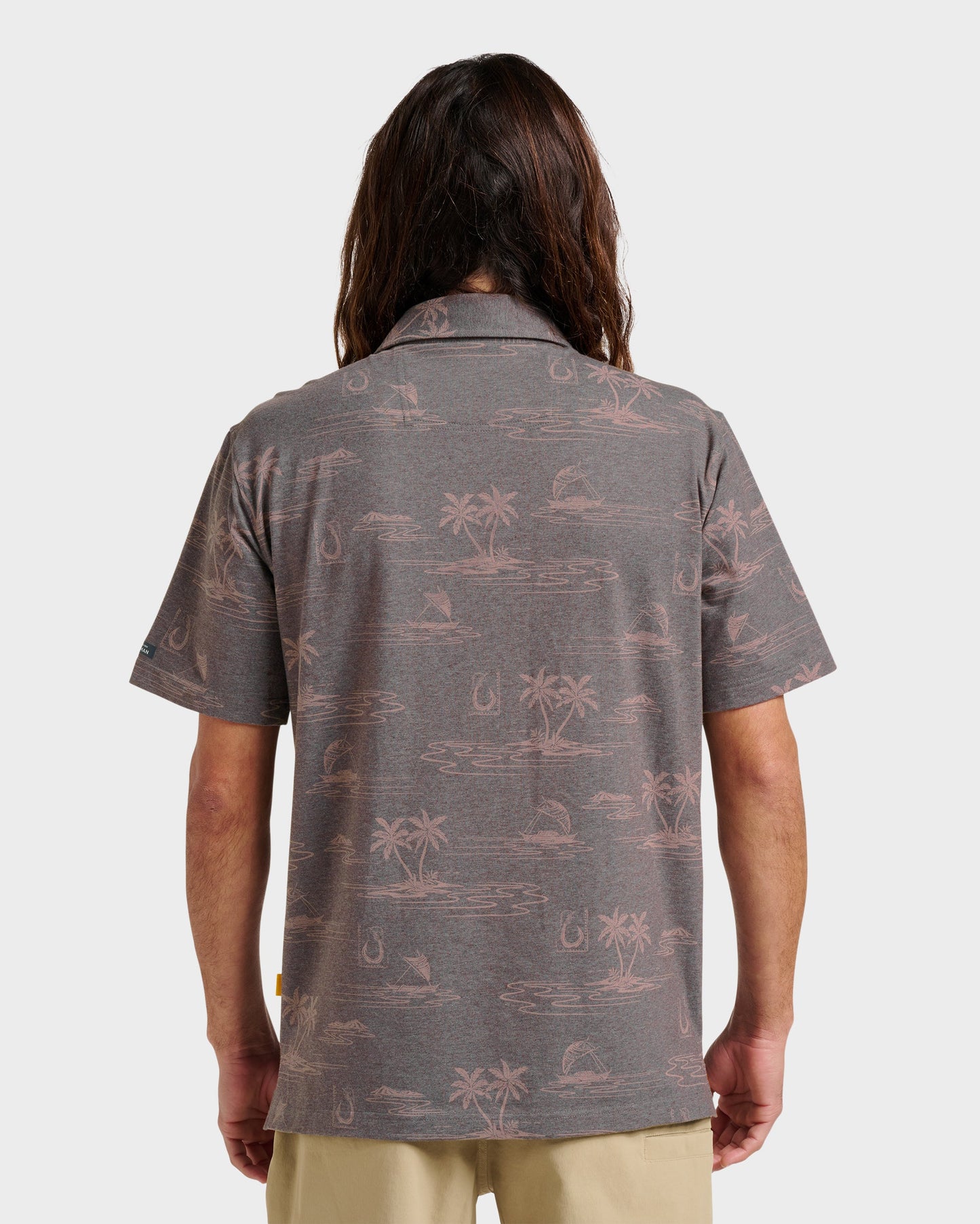 Quick Silver Waterman Island Daze Polo T-Shirt - Phantom Heather