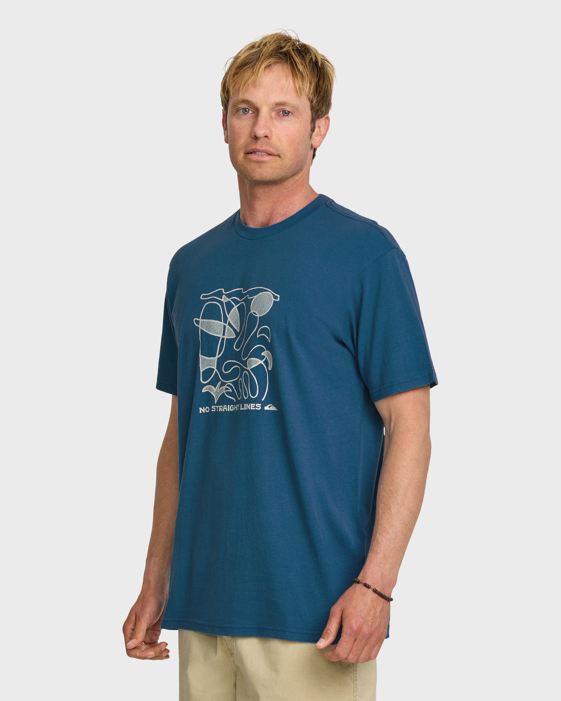 Quick Silver No Straight Lines Stw T-Shirt - Blue Steel