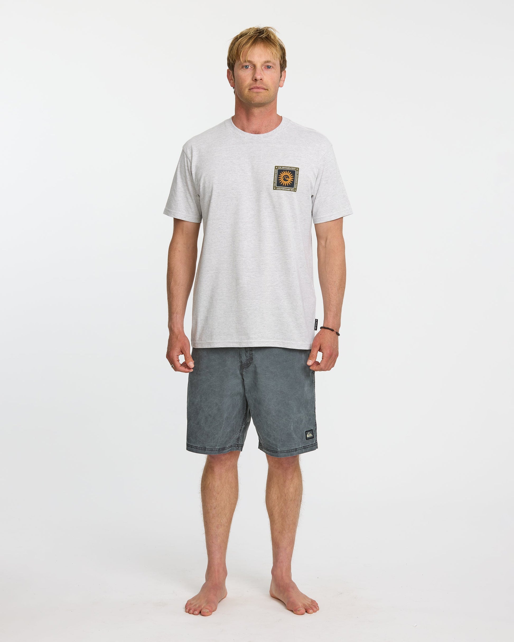 Quick Silver Sun Roots Organic Heather T-Shirt - Charcoal Heather