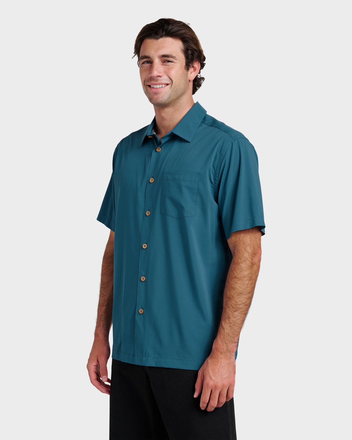 Quick Silver Chaser Short Sleeve Woven Shirt - Real Teal