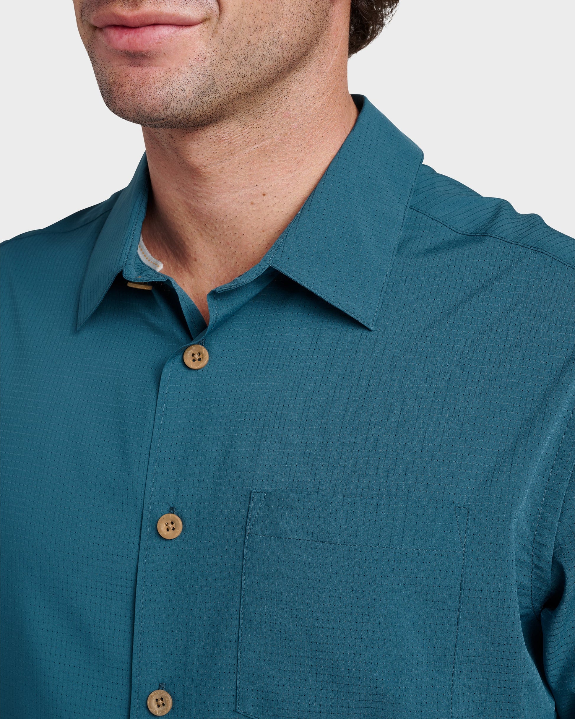 Quick Silver Chaser Short Sleeve Woven Shirt - Real Teal