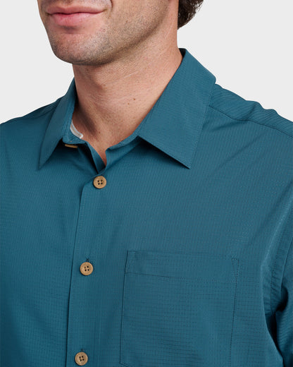 Quick Silver Chaser Short Sleeve Woven Shirt - Real Teal