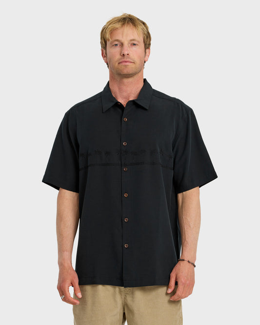 Quick Silver Waterman Tahiti Palms Premium Anti-Wrinkle Shirt - Black