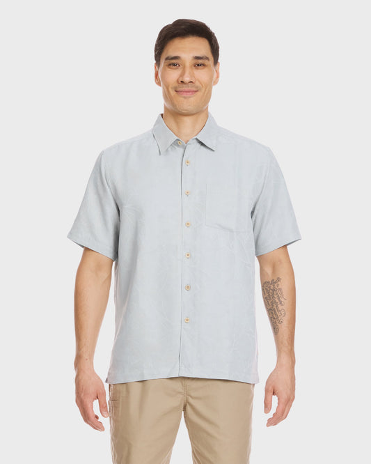 Quick Silver Waterman Island Jungle Shirt - Cool Blue