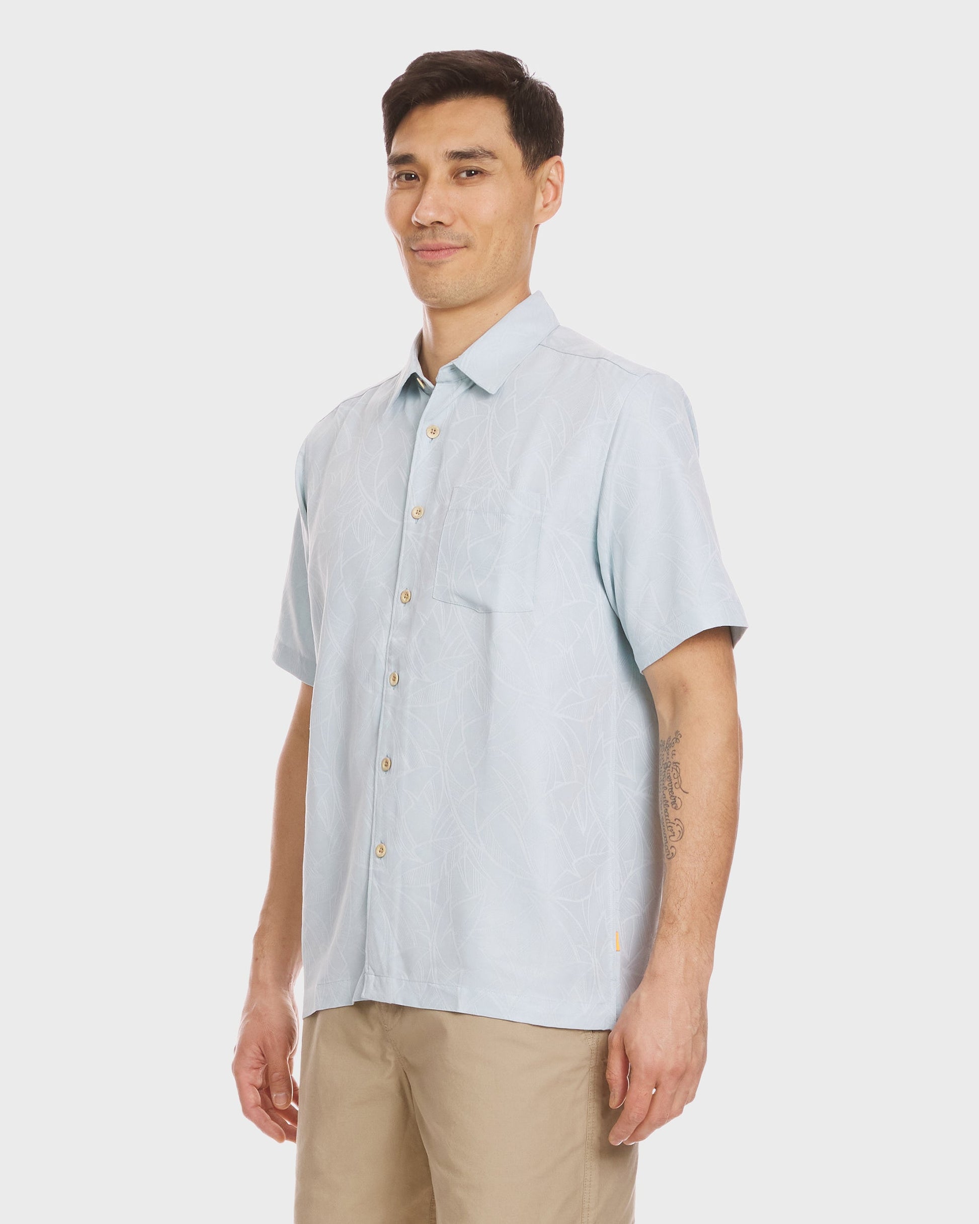 Quick Silver Waterman Island Jungle Shirt - Cool Blue