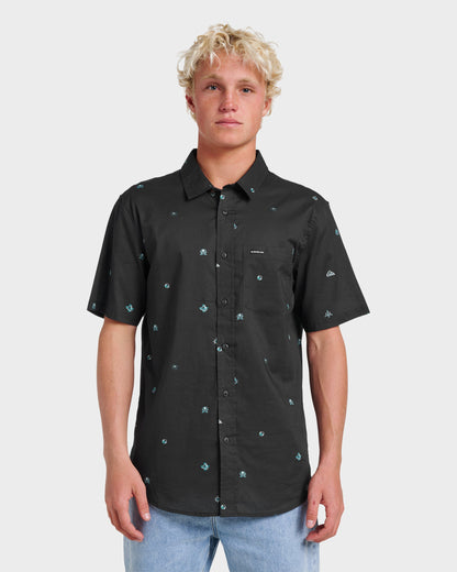Quick Silver Mini Dimensions Classic Short Sleeve Shirt - Black