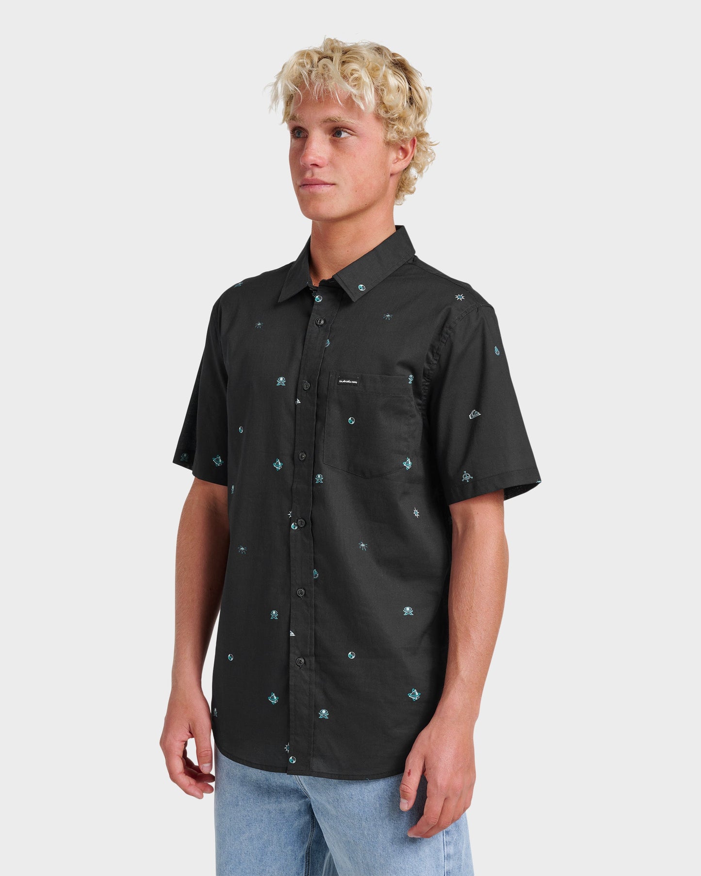 Quick Silver Mini Dimensions Classic Short Sleeve Shirt - Black