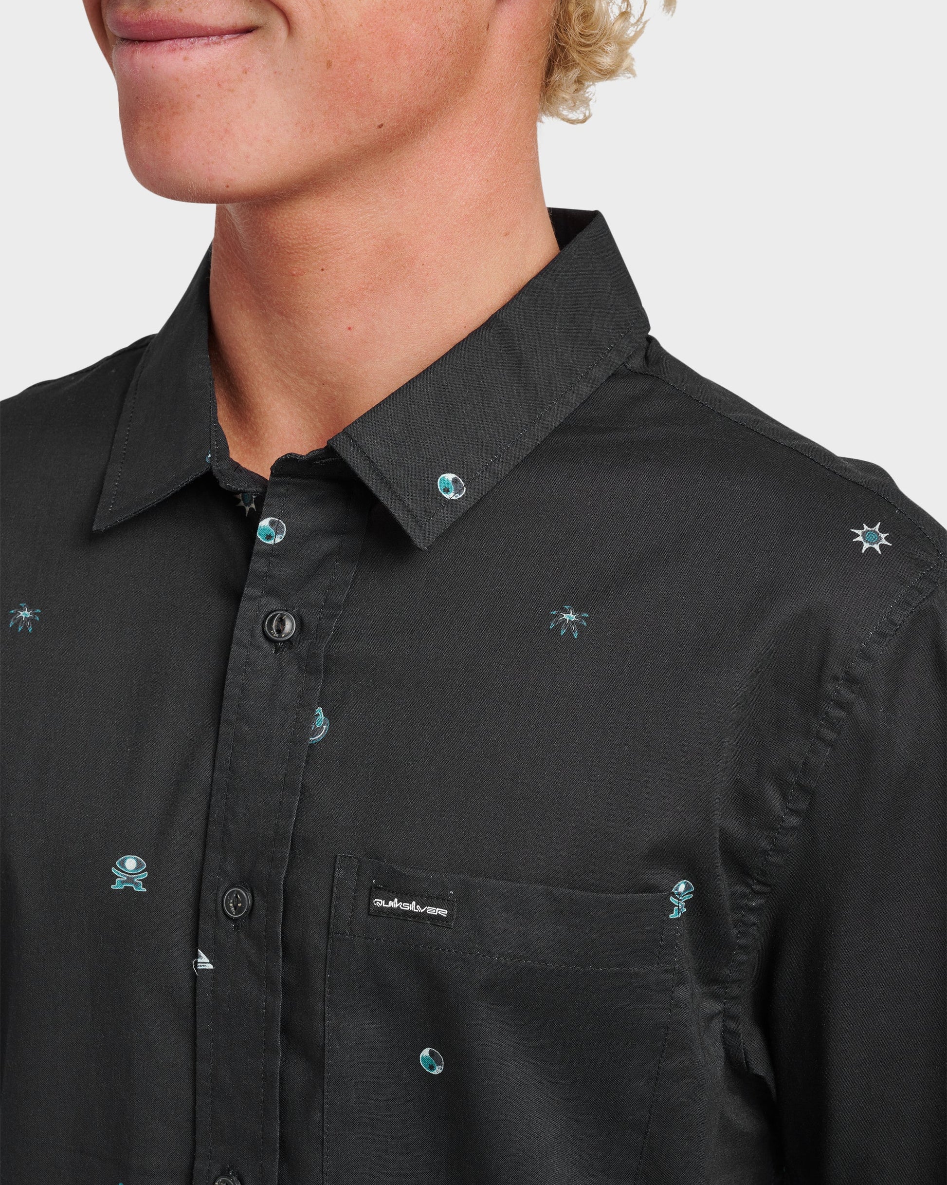 Quick Silver Mini Dimensions Classic Short Sleeve Shirt - Black