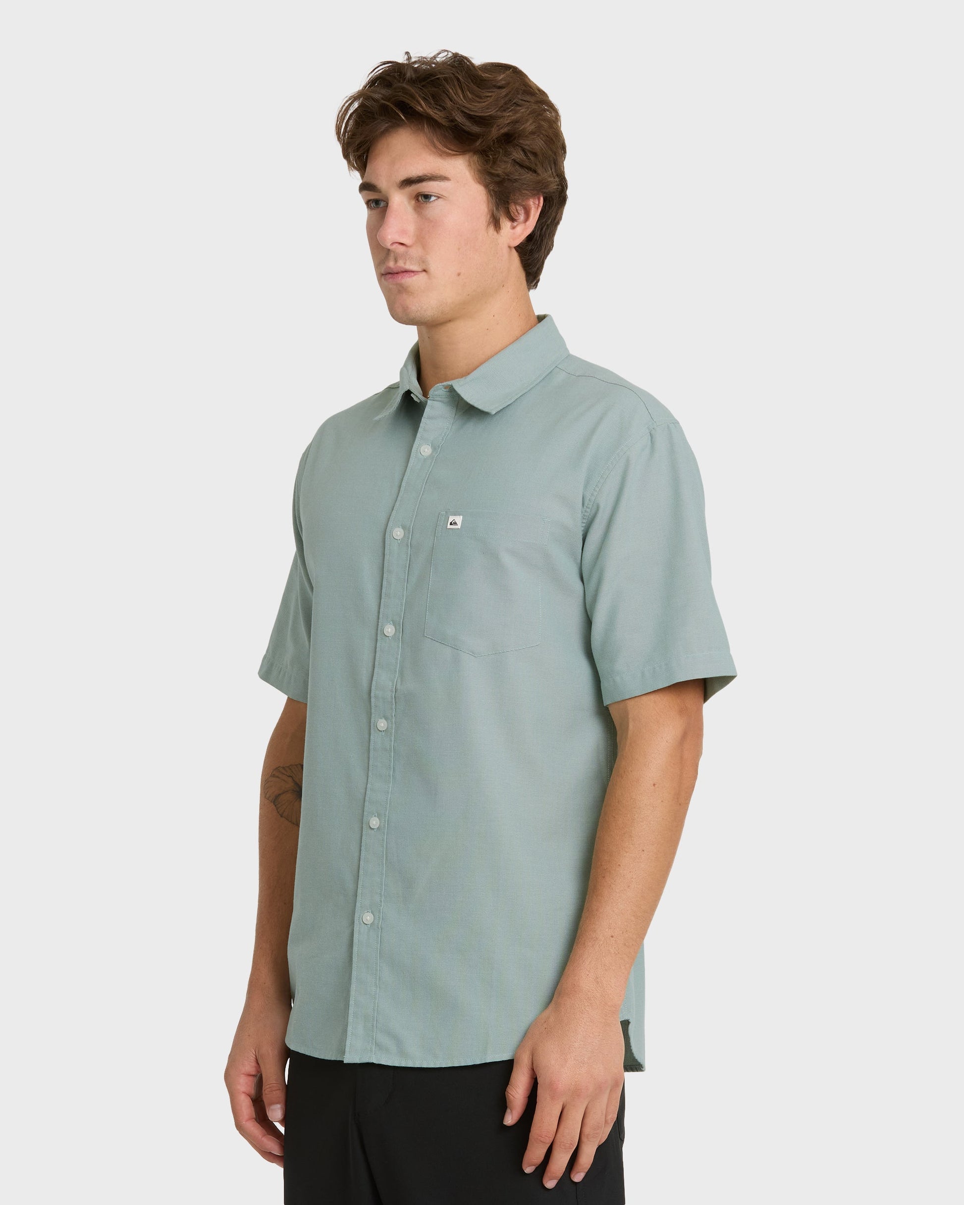 Quick Silver Shoreline Classic Short Sleeve Shirt - Herb