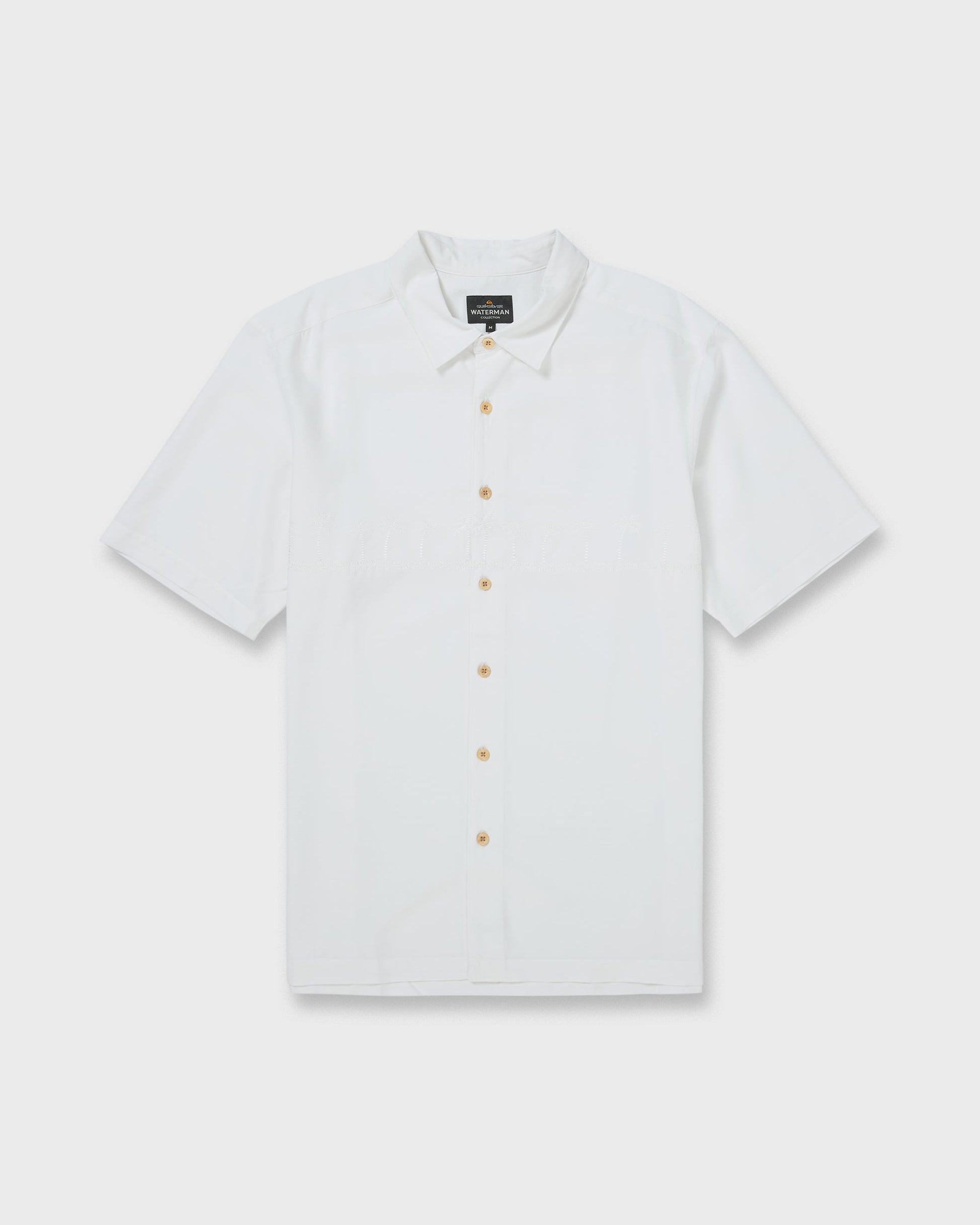 Quick Silver Waterman Tahiti Palms Premium Anti-Wrinkle Shirt - White
