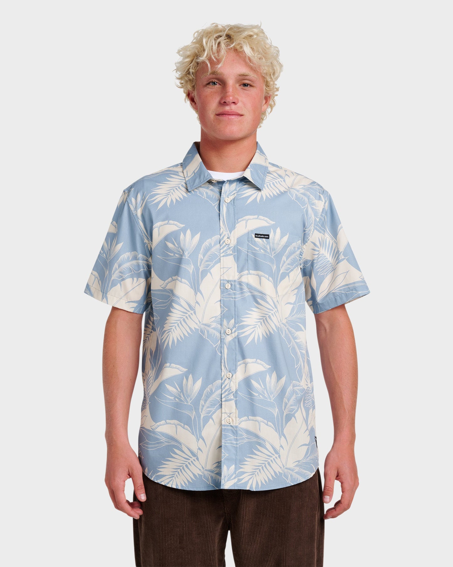 Quick Silver Kahanu Classic Short Sleeve Shirt - Ashley Blue