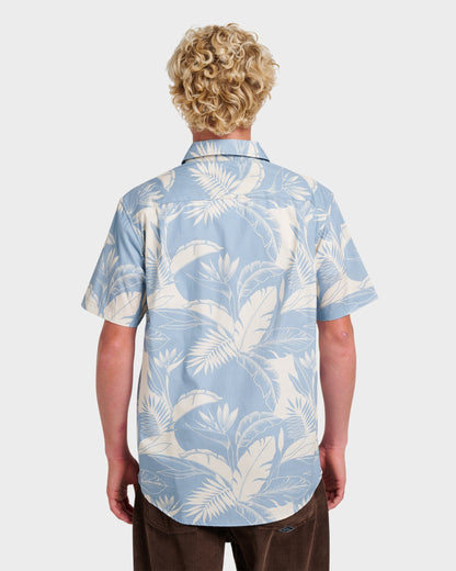 Quick Silver Kahanu Classic Short Sleeve Shirt - Ashley Blue
