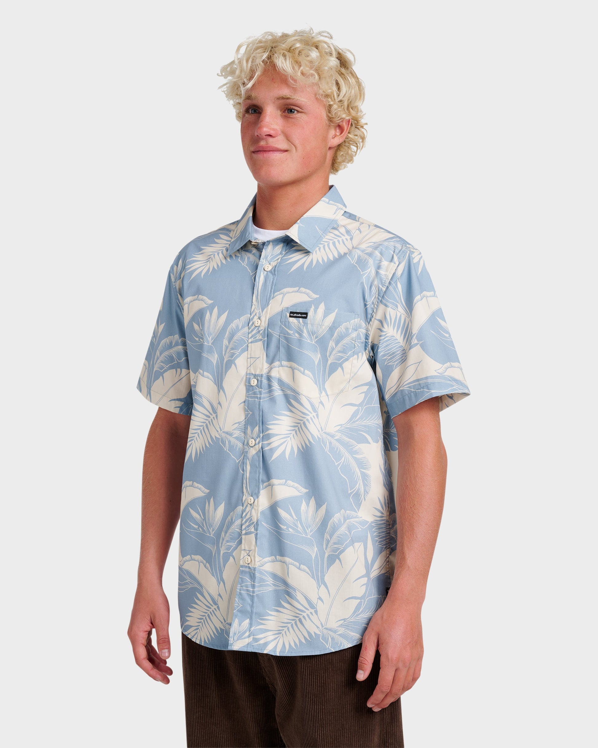 Quick Silver Kahanu Classic Short Sleeve Shirt - Ashley Blue