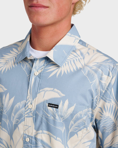 Quick Silver Kahanu Classic Short Sleeve Shirt - Ashley Blue