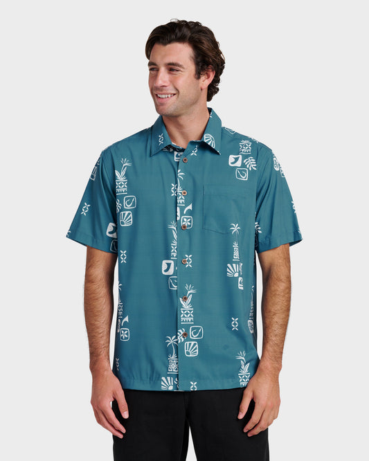 Quick Silver Waterman Mystic Fin Shirt - Real Teal