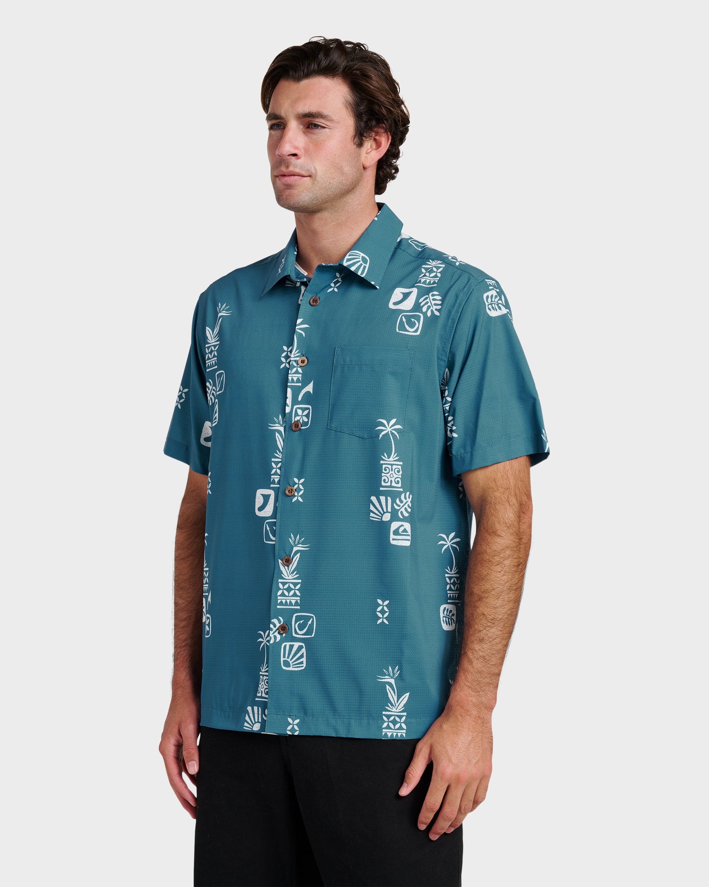 Quick Silver Waterman Mystic Fin Shirt - Real Teal