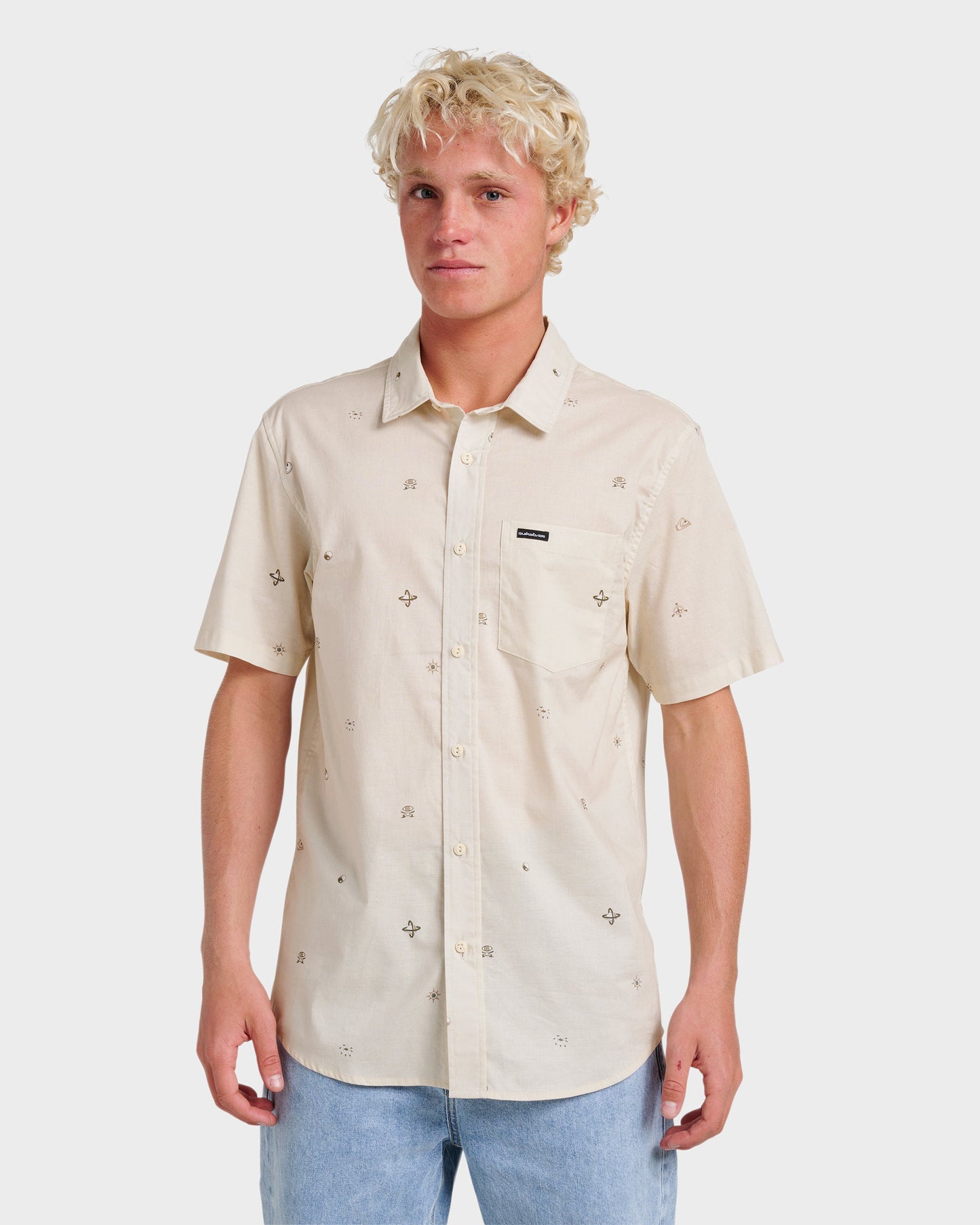Quick Silver Mini Dimensions Classic Short Sleeve Shirt - Silver Birch