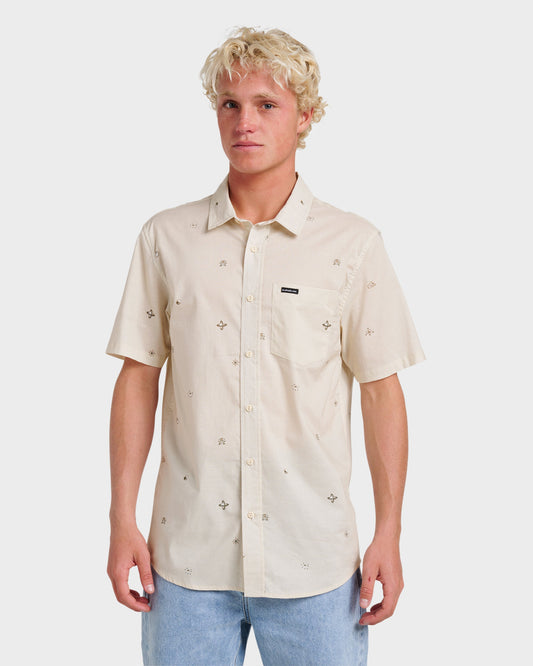 Quick Silver Mini Dimensions Classic Short Sleeve Shirt - Silver Birch