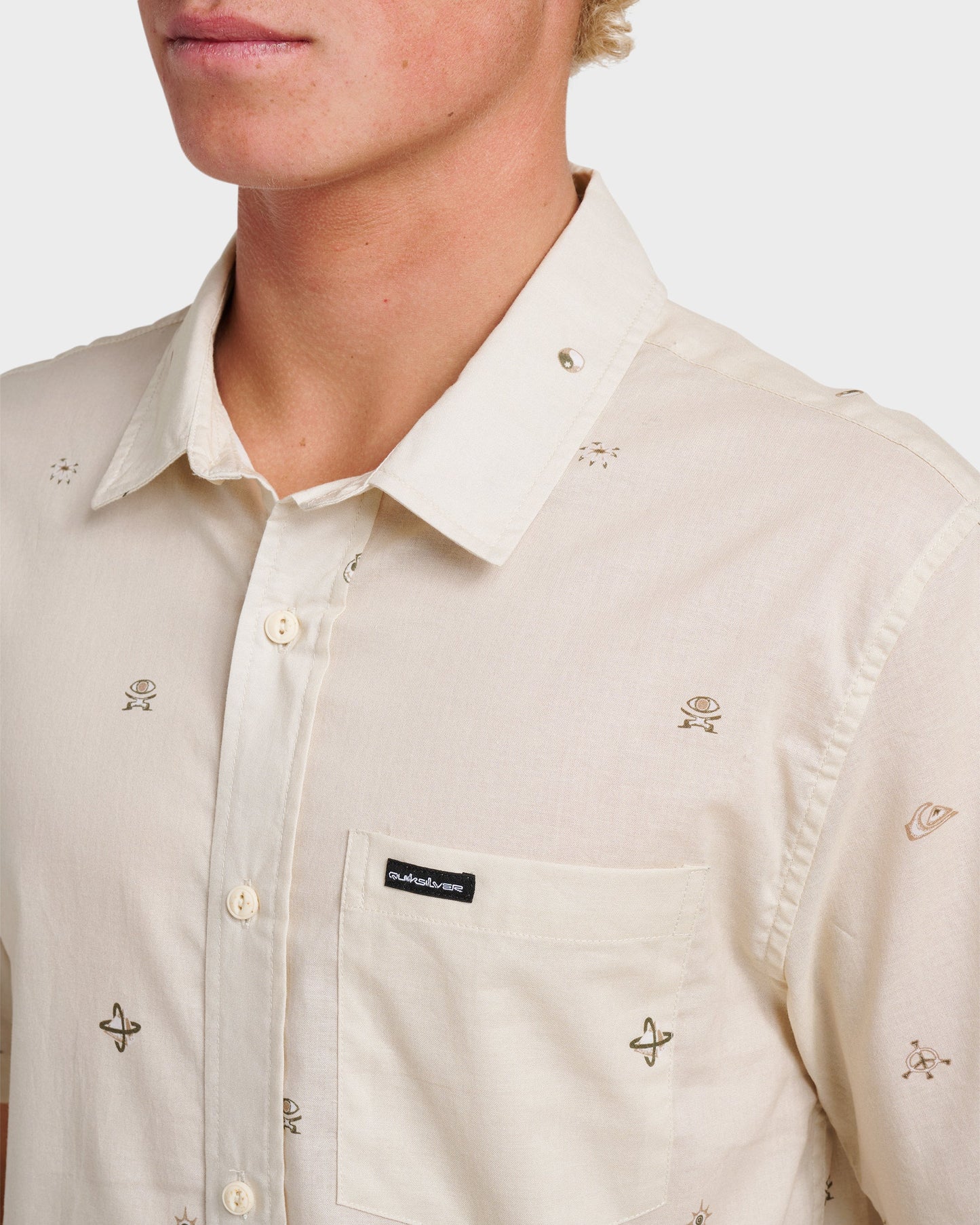 Quick Silver Mini Dimensions Classic Short Sleeve Shirt - Silver Birch
