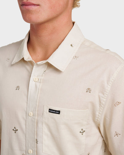 Quick Silver Mini Dimensions Classic Short Sleeve Shirt - Silver Birch