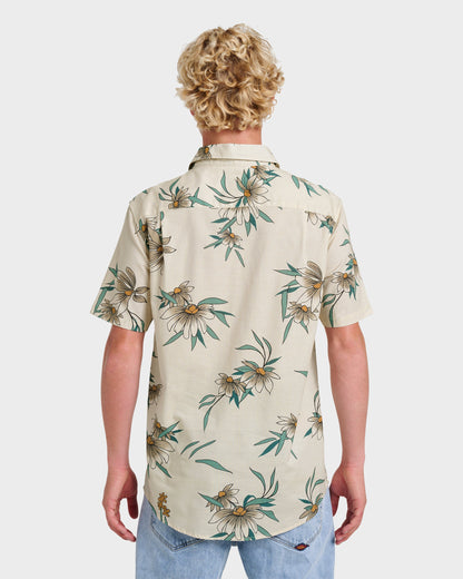 Quick Silver Costal Flora Classic Short Sleeve Shirt - Moonstruck