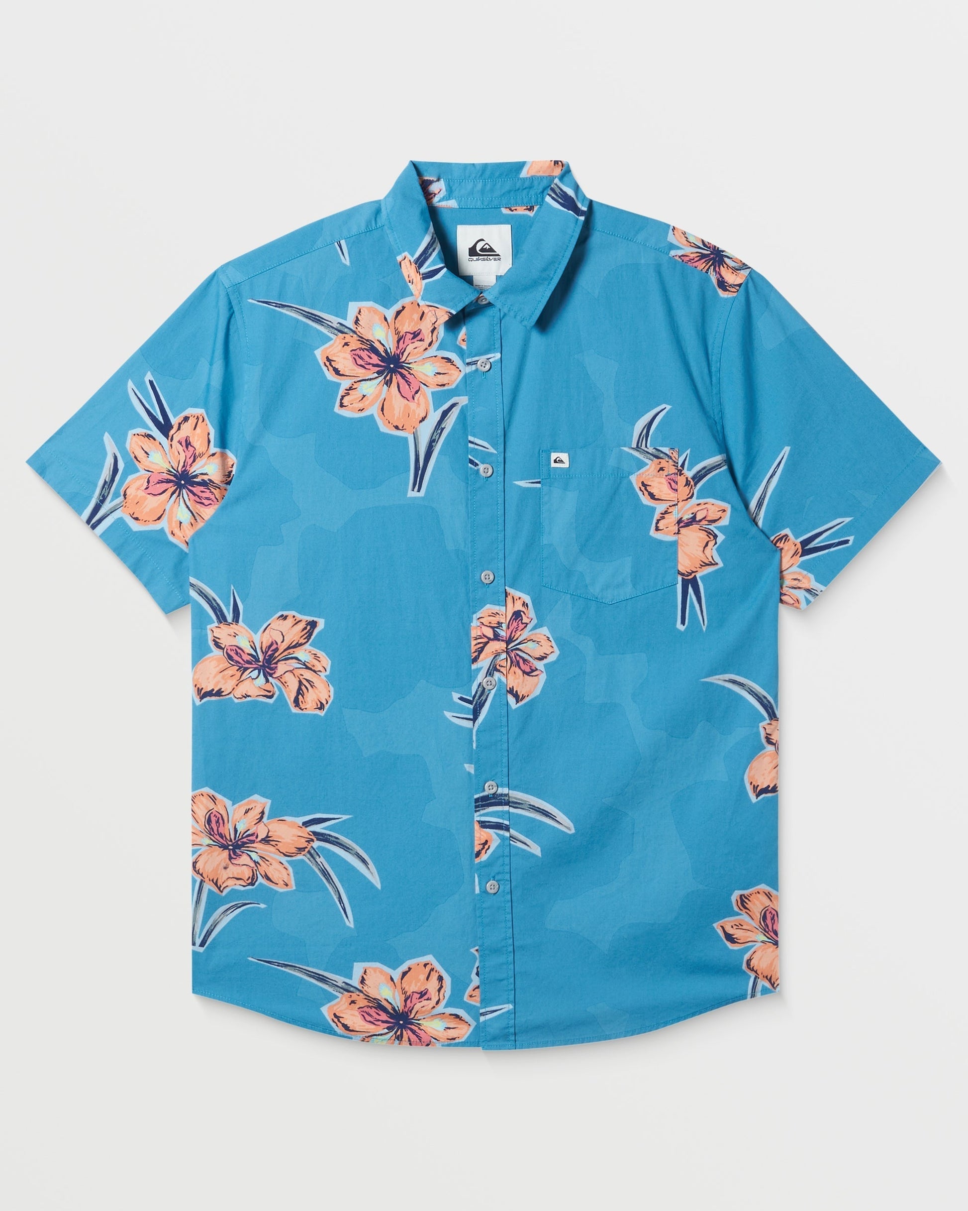 Quick Silver Apero Organic Classics Short Sleeve Shirt - Navagio Bay Print