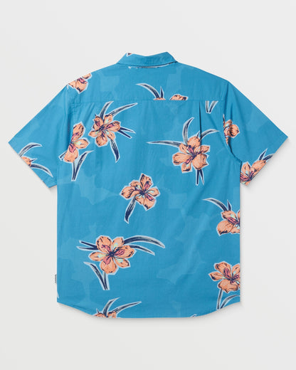 Quick Silver Apero Organic Classics Short Sleeve Shirt - Navagio Bay Print