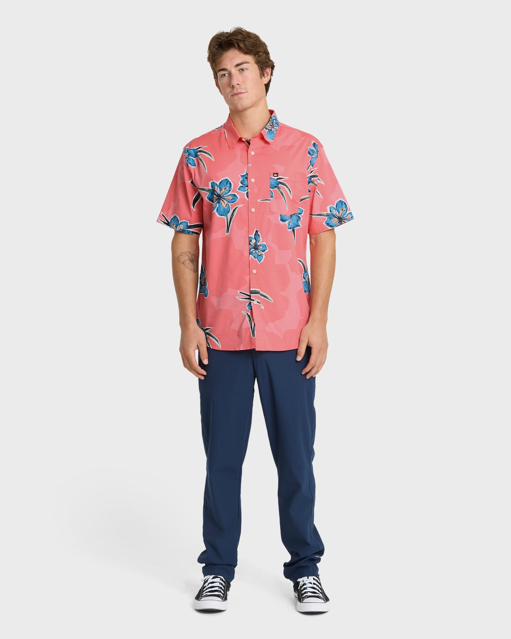 Quick Silver Apero Organic Classics Short Sleeve Shirt - Strawberry Print