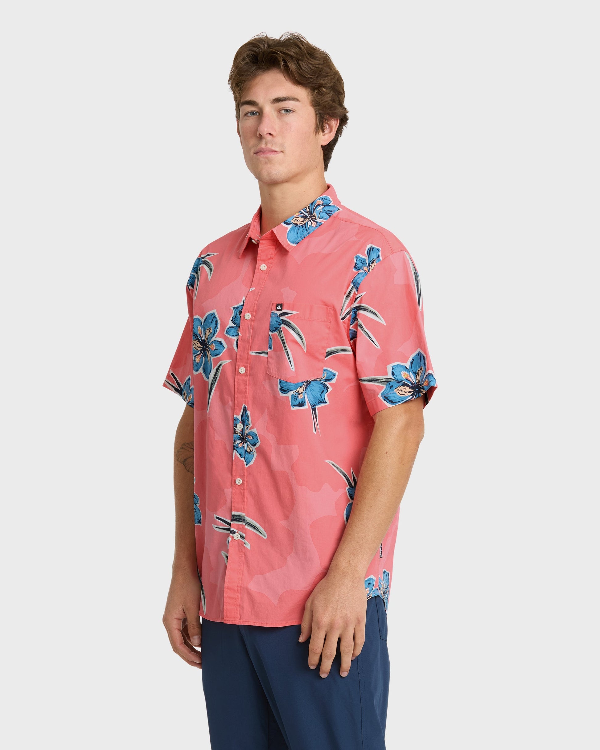 Quick Silver Apero Organic Classics Short Sleeve Shirt - Strawberry Print