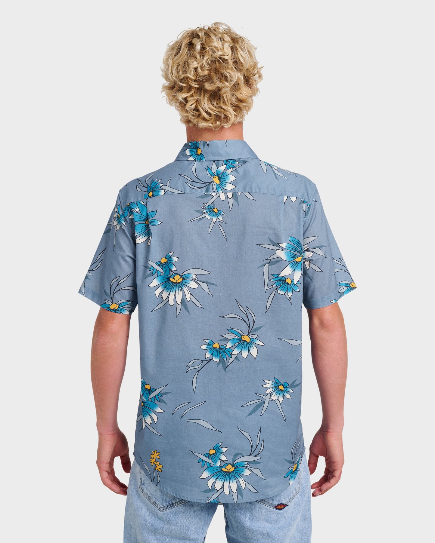 Quick Silver Costal Flora Classic Short Sleeve Shirt - Coronet Blue