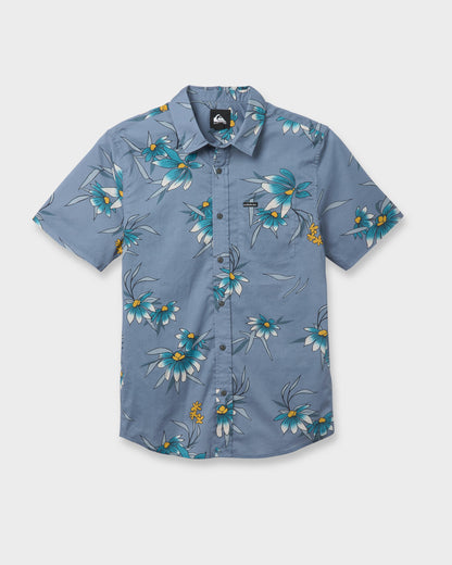 Quick Silver Costal Flora Classic Short Sleeve Shirt - Coronet Blue