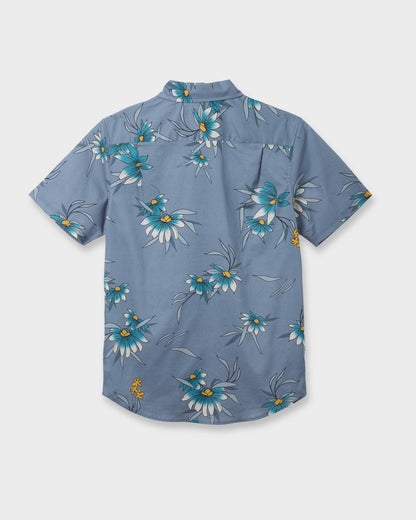 Quick Silver Costal Flora Classic Short Sleeve Shirt - Coronet Blue