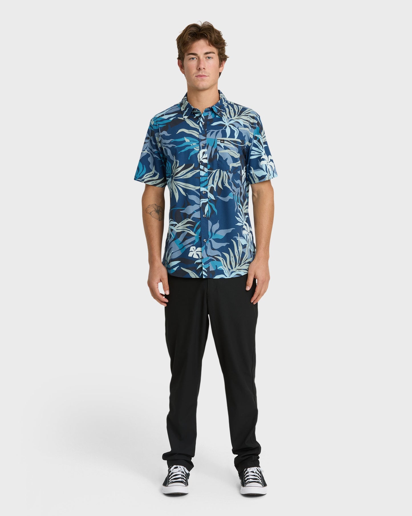 Quick Silver Blueweed Classic Short Sleeve Shirt - Navy