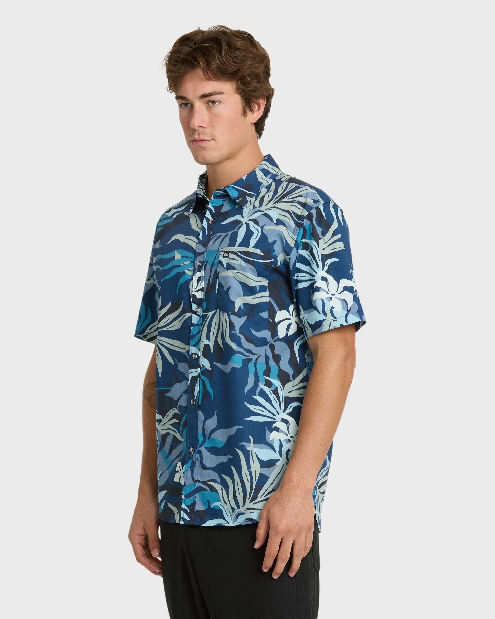 Quick Silver Blueweed Classic Short Sleeve Shirt - Navy