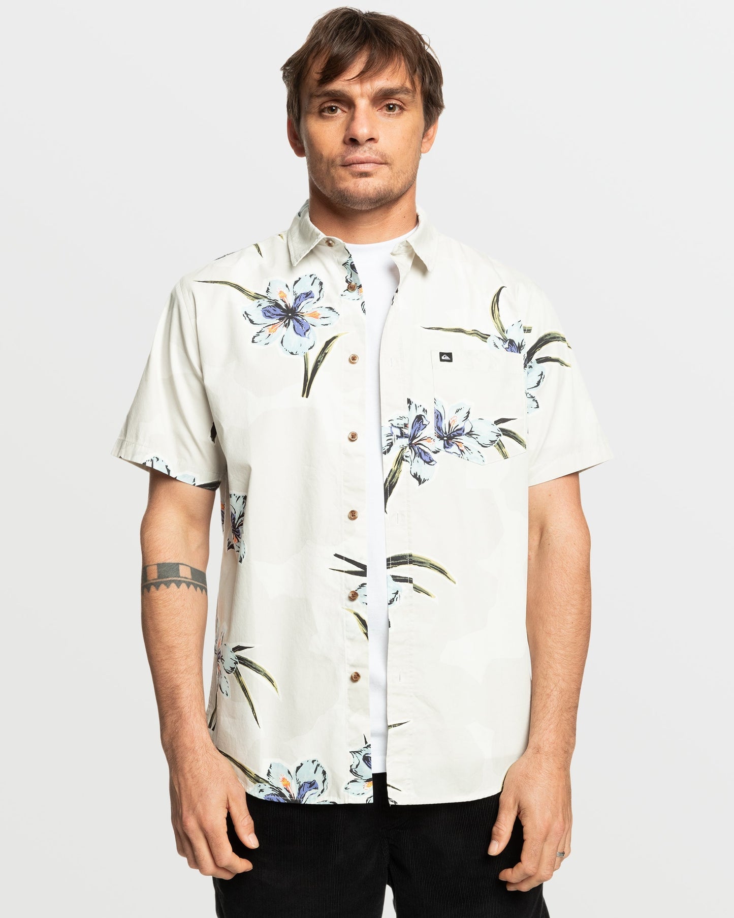 Quick Silver Apero Organic Classics Short Sleeve Shirt - Silver Birch Print