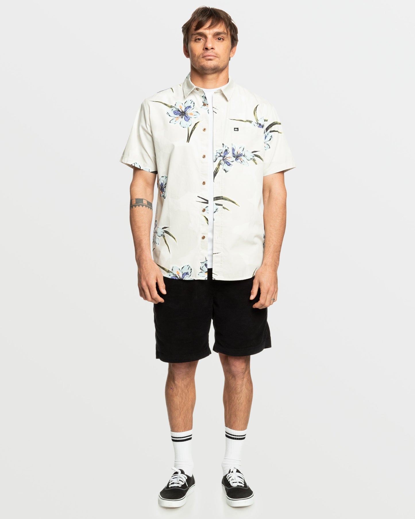 Quick Silver Apero Organic Classics Short Sleeve Shirt - Silver Birch Print