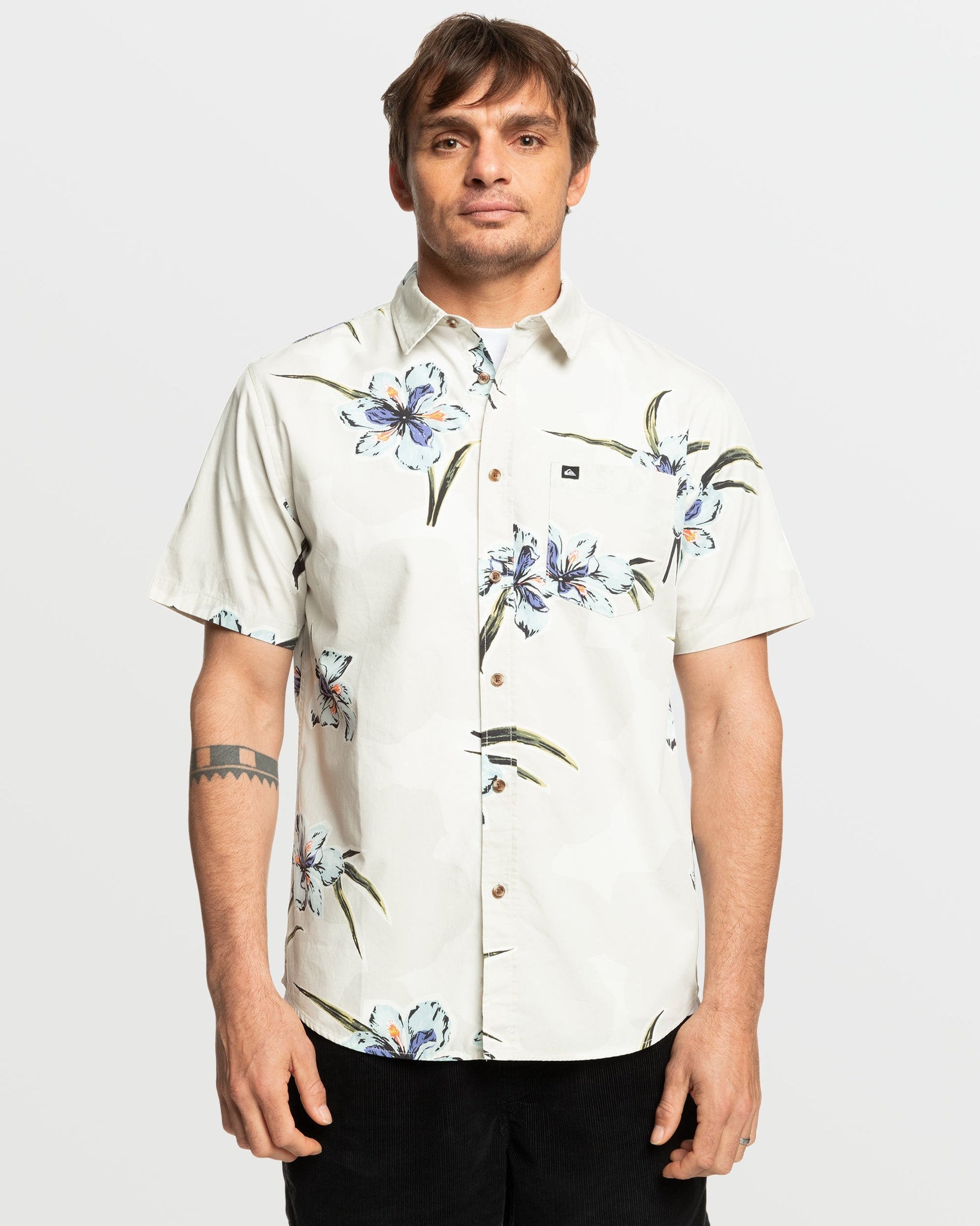 Quick Silver Apero Organic Classics Short Sleeve Shirt - Silver Birch Print