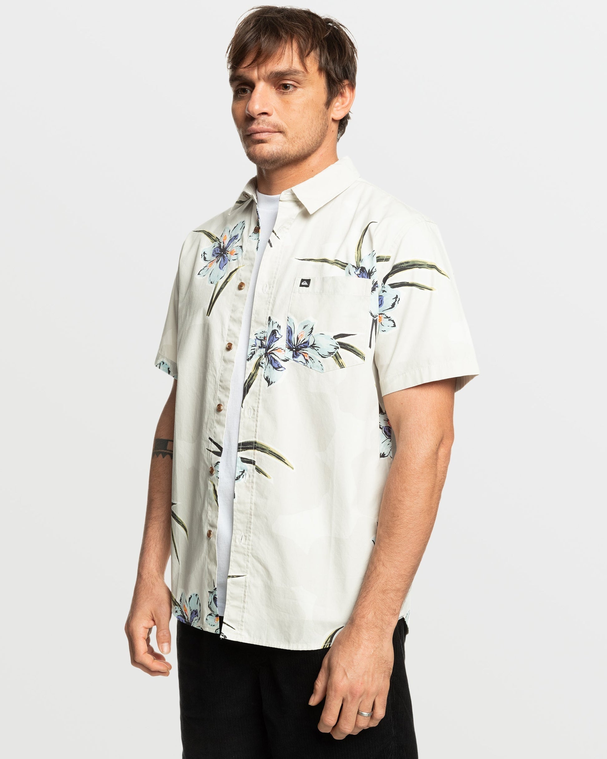 Quick Silver Apero Organic Classics Short Sleeve Shirt - Silver Birch Print