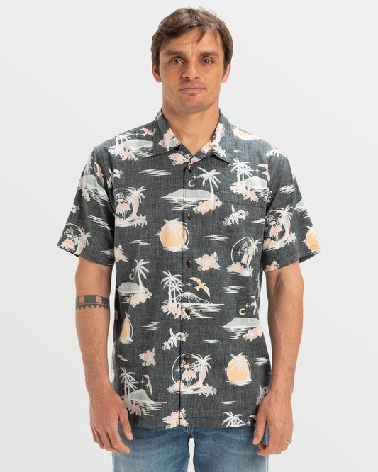 Quick Silver DNA Destination Island Short Sleeve Shirt - Black